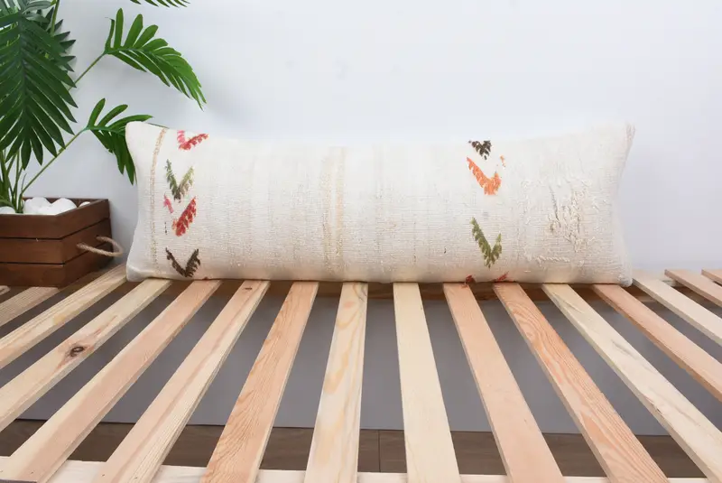 12x36 White Pillow Cover, Kilim Cushion Sham, Vintage Kilim Pillow, Turkish Pillow, Ethnic Pillow Cover Pillow Cover, Custom Cushion, Cushion - 1