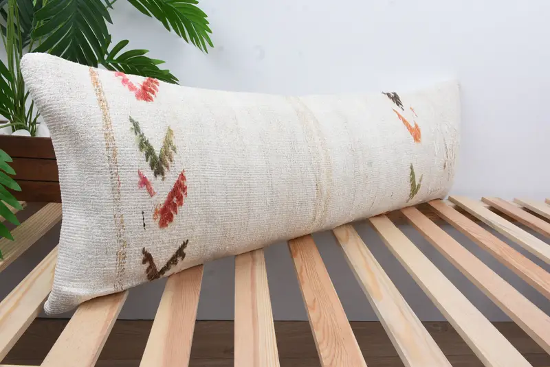 12x36 White Pillow Cover, Kilim Cushion Sham, Vintage Kilim Pillow, Turkish Pillow, Ethnic Pillow Cover Pillow Cover, Custom Cushion, Cushion - 4