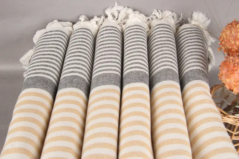 Quick-drying peshtemal towel for poolside, Best Friend Gift Ideas, 68x40 Cotton Striped Terry Towel, Luxury towel, Bridal Shower Gift, Soft towel - 3