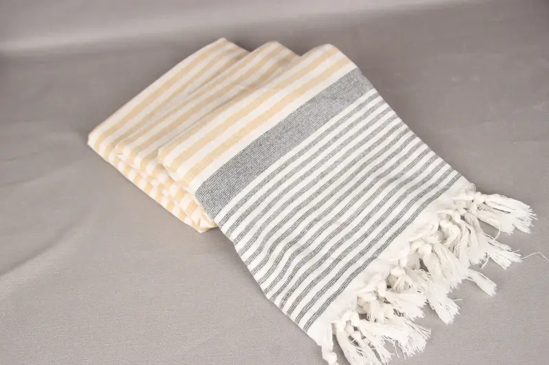 Quick-drying peshtemal towel for poolside, Best Friend Gift Ideas, 68x40 Cotton Striped Terry Towel, Luxury towel, Bridal Shower Gift, Soft towel - 7