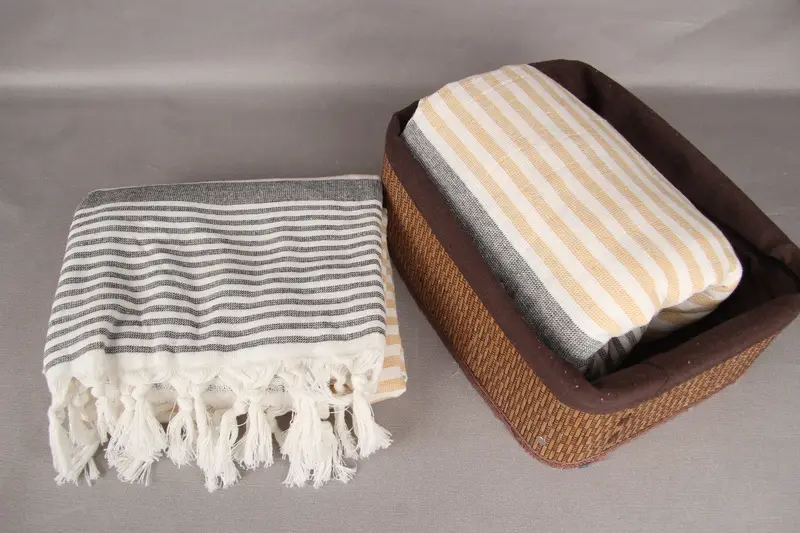Quick-drying peshtemal towel for poolside, Best Friend Gift Ideas, 68x40 Cotton Striped Terry Towel, Luxury towel, Bridal Shower Gift, Soft towel - 5