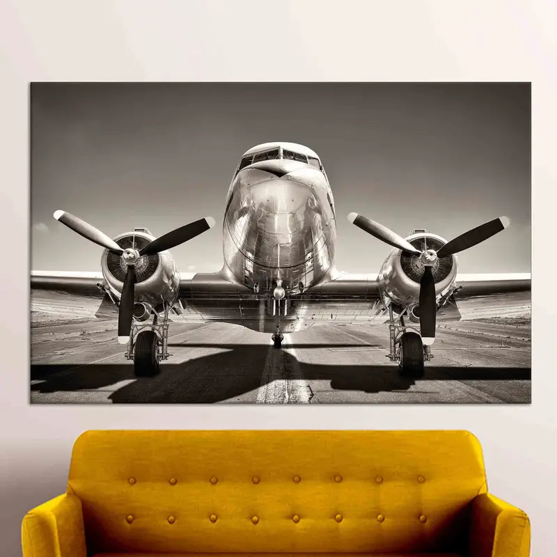Elegante Flugzeug-Leinwand: Perfektes Geschenk für Flugzeugliebhaber für das Büro oder den Flughafen