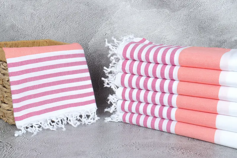 Lightweight Turkish towel, Best Friend Gift Ideas, 70x40 Cotton Striped Towel, Bridesmaid Gifts, Embroidered Turkish Towel, Hammam towel - 3
