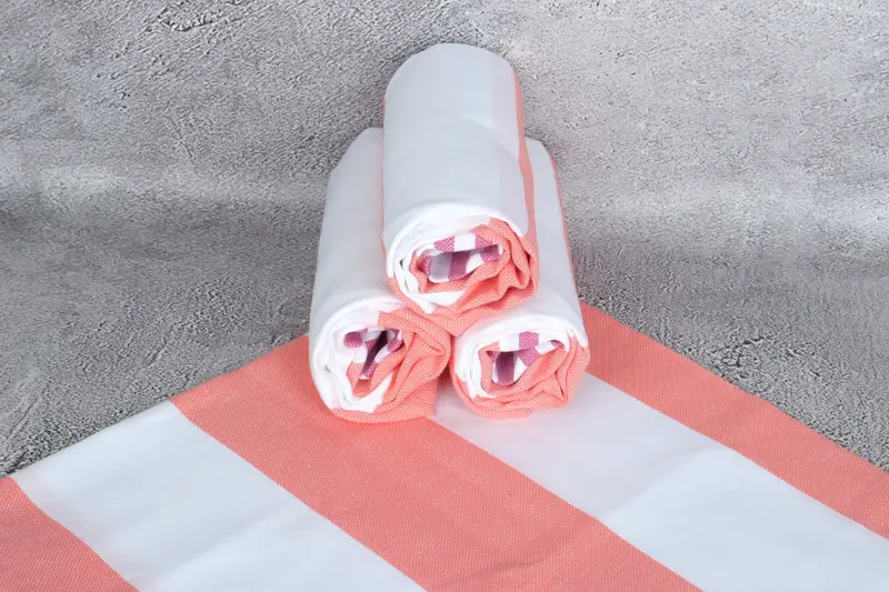 Lightweight Turkish towel, Best Friend Gift Ideas, 70x40 Cotton Striped Towel, Bridesmaid Gifts, Embroidered Turkish Towel, Hammam towel - 7