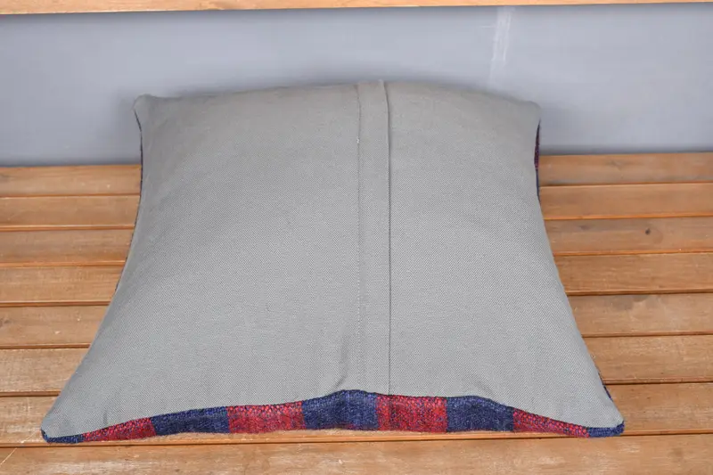 Antique Pillows, Pillow Case, Vintage Kilim Throw Pillow, Boho Pillow Sham Cover, Bed Cushion Case, 20x20 Red Cushion - 5