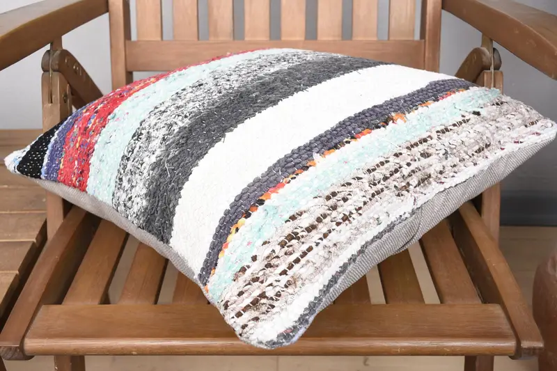 Pillow, Handmade Kilim Cushion, Oriental Pillow Case, Boho Pillow Sham Cover, Garden Pillow Sham, 18x18 Red Cushion Cover, Turkish Pillow - 4