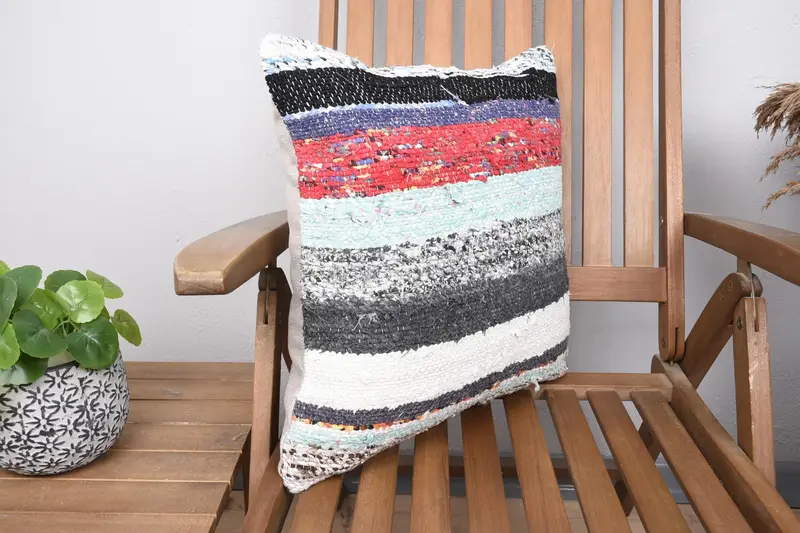 Pillow, Handmade Kilim Cushion, Oriental Pillow Case, Boho Pillow Sham Cover, Garden Pillow Sham, 18x18 Red Cushion Cover, Turkish Pillow - 2