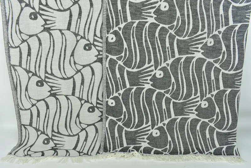 Bridal Shower Gift, Girl Trip Party Favor, 70x60 Cotton Fish Design Towel, Bachelorette Gifts, Gifts For Him, Custom Shower Curtain, Woven Blanket - 2