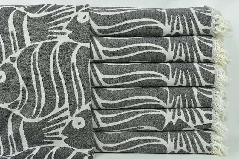 Bridal Shower Gift, Girl Trip Party Favor, 70x60 Cotton Fish Design Towel, Bachelorette Gifts, Gifts For Him, Custom Shower Curtain, Woven Blanket - 6
