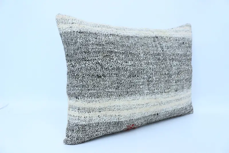 Nomadic Cushion, Handmade Throw Cushion, 20x28 White Pillow Cover, Kilim Cushion Sham, Vintage Pillow, Gift Pillow, Cushion - 3