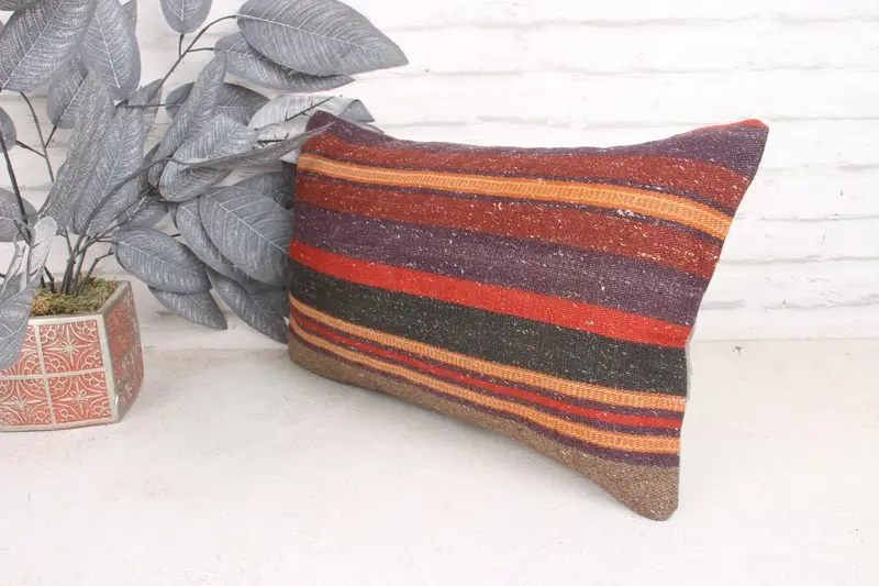 Gift Pillow, Art Deco Cushion Cover, Vintage Pillow, Cushion Case, Interior Designer Pillow, 12x20 Purple Pillow, Shabby Chic Cushion, Aztec Cushion - 4