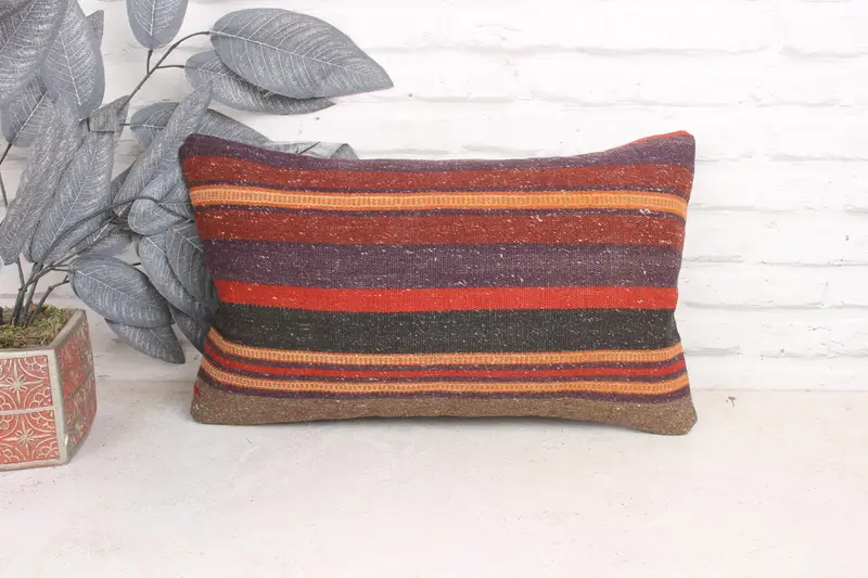 Gift Pillow, Art Deco Cushion Cover, Vintage Pillow, Cushion Case, Interior Designer Pillow, 12x20 Purple Pillow, Shabby Chic Cushion, Aztec Cushion - 1