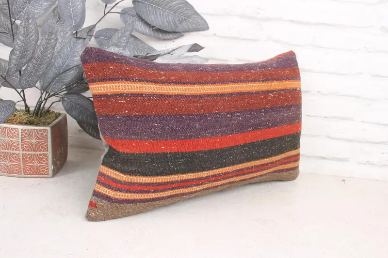 Gift Pillow, Art Deco Cushion Cover, Vintage Pillow, Cushion Case, Interior Designer Pillow, 12x20 Purple Pillow, Shabby Chic Cushion, Aztec Cushion - 3