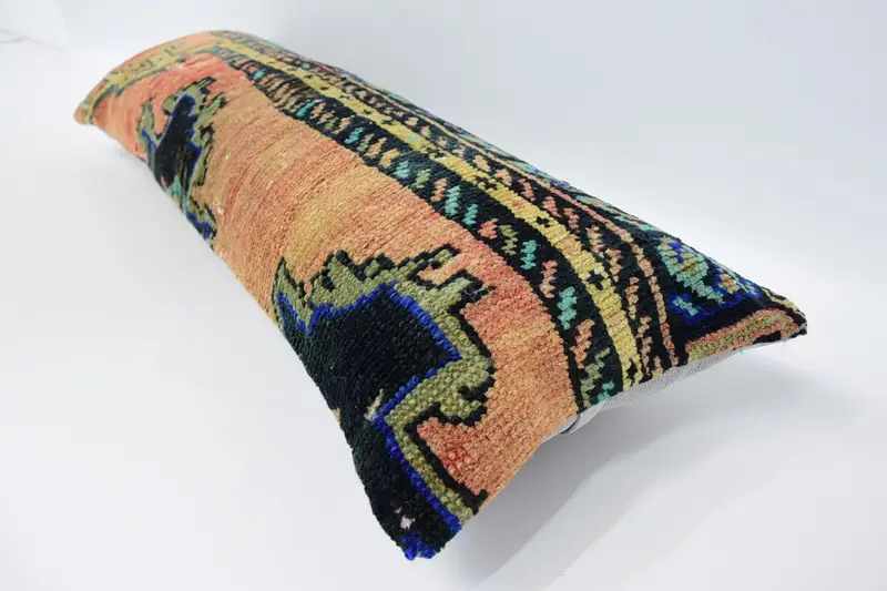 Throw Kilim Pillow, Pillow Sham, Custom Pillow Case, Vintage Kilim Pillow, Home Decor Pillow, 12x36 Red Pillow Cover, Floor Pillow - 5