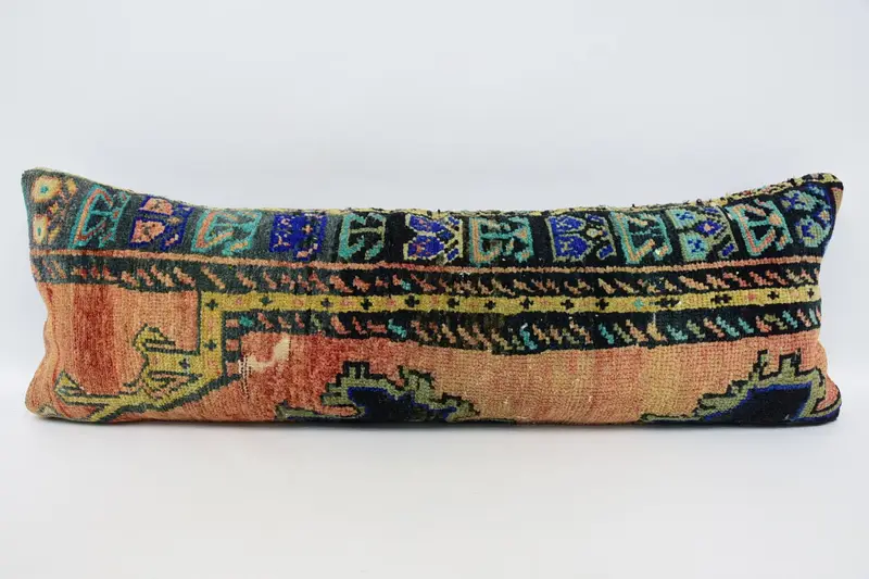 Throw Kilim Pillow, Pillow Sham, Custom Pillow Case, Vintage Kilim Pillow, Home Decor Pillow, 12x36 Red Pillow Cover, Floor Pillow - 1