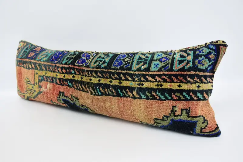 Throw Kilim Pillow, Pillow Sham, Custom Pillow Case, Vintage Kilim Pillow, Home Decor Pillow, 12x36 Red Pillow Cover, Floor Pillow - 4