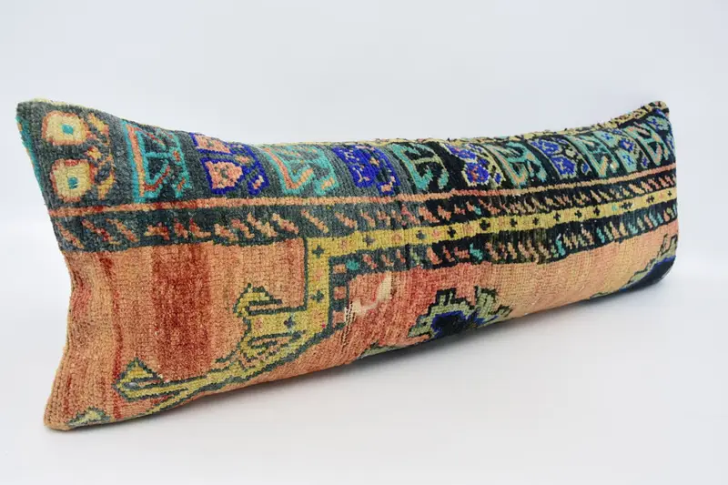 Throw Kilim Pillow, Pillow Sham, Custom Pillow Case, Vintage Kilim Pillow, Home Decor Pillow, 12x36 Red Pillow Cover, Floor Pillow - 3