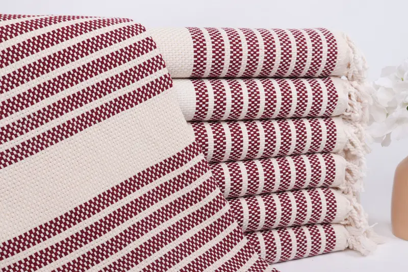 Burgundy Cotton Towel Personalized, 40x71 Inches, Bridal Shower Gift