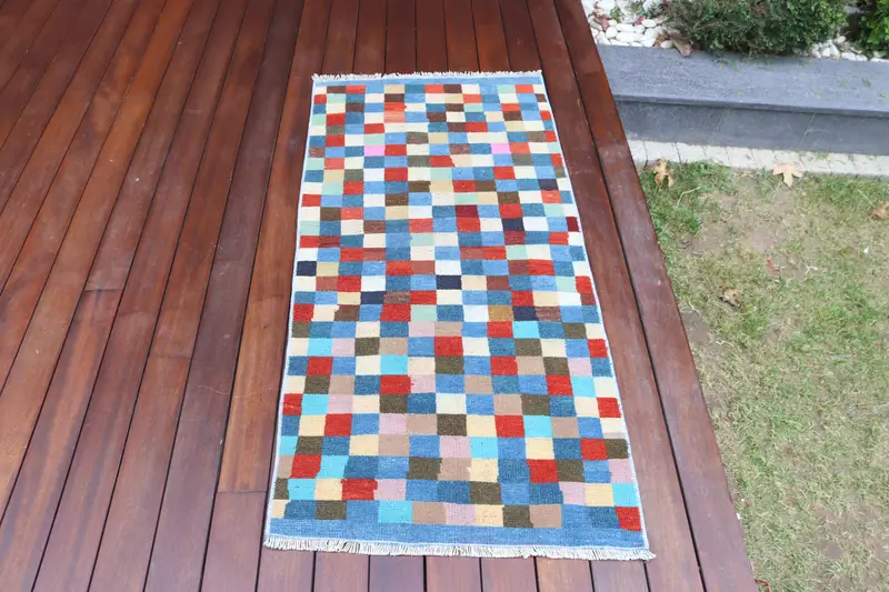 Rainbow Persian Rug, 2.2x4.5 ft Vibrant Decor