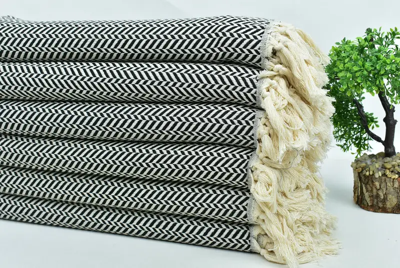 Best Friend Gift, 70x40 Cotton Chevron Towel, Xmas Gifts, Antibacterial Turkish peshtemal towel, Bridesmaid Gifts, Personalized Bridesmaid Gift - 3