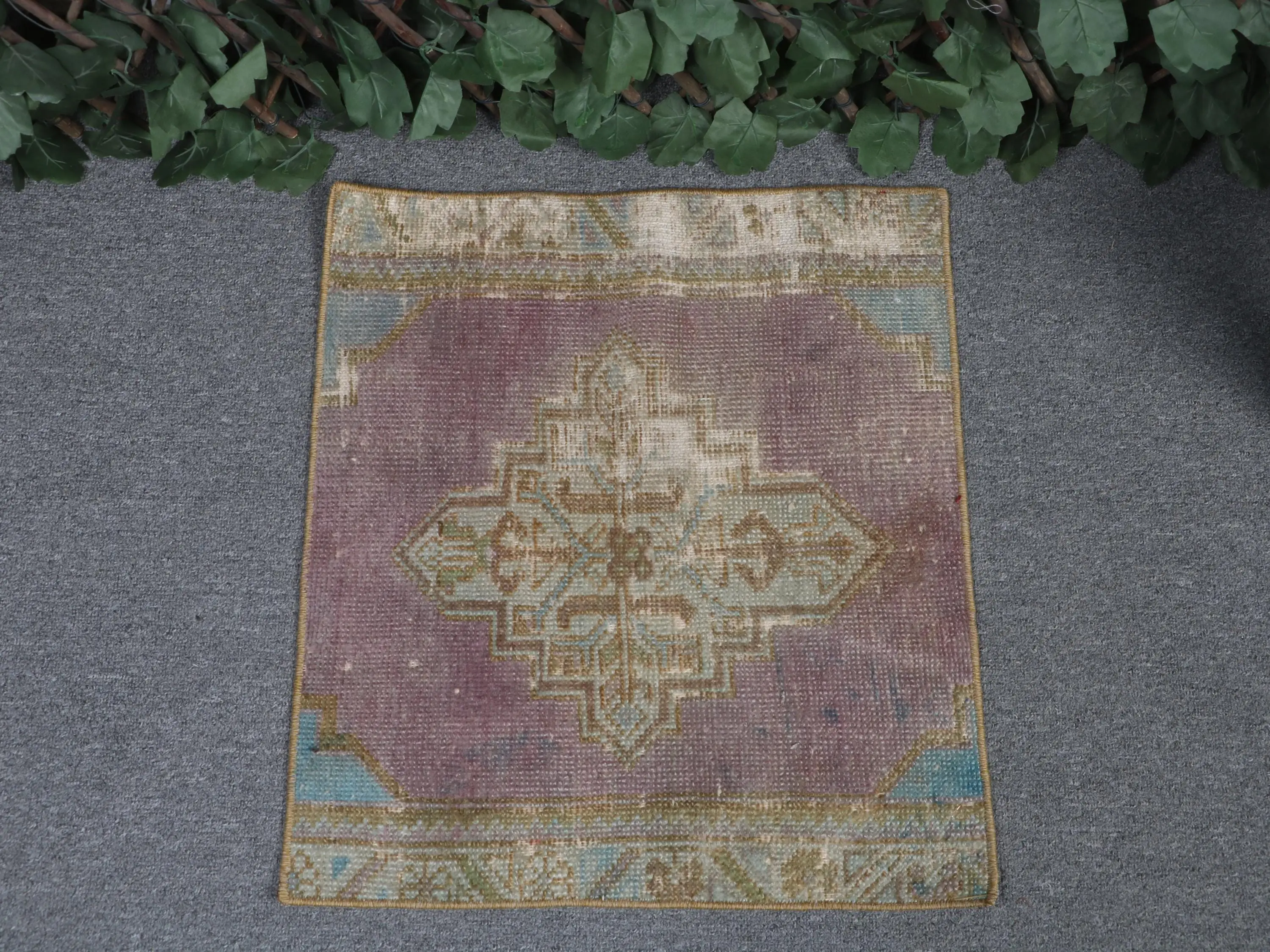 1.6x1.8 ft Rug, Vintage Turkish Small Rug, Red Wool Rug - 1
