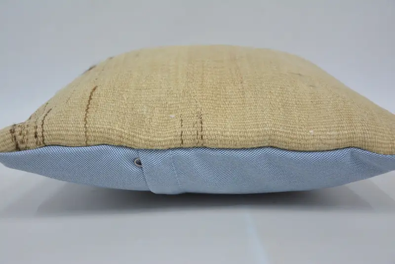 Pillow Cover, Vintage Kilim Pillow, Armchair Pillow Cover, Hippie Throw Pillow, 12x12 Beige Pillow Sham, Gift Pillow, Ethnical Kilim Rug Pillow - 5