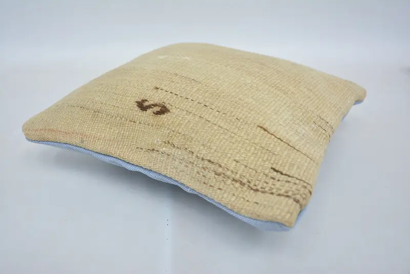 Pillow Cover, Vintage Kilim Pillow, Armchair Pillow Cover, Hippie Throw Pillow, 12x12 Beige Pillow Sham, Gift Pillow, Ethnical Kilim Rug Pillow - 6