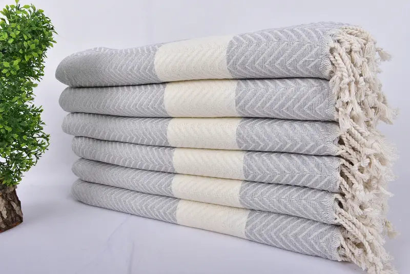 Organik havlu, spa ve plaj için organik pamuklu peshtemal, Hizmetçi Onur Hediyesi, Büyük Türk Havlu, 70x40 Pamuk Zig Zag Zag Havlu, Banyo Havlusu - 3