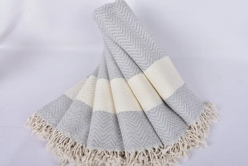Organik havlu, spa ve plaj için organik pamuklu peshtemal, Hizmetçi Onur Hediyesi, Büyük Türk Havlu, 70x40 Pamuk Zig Zag Zag Havlu, Banyo Havlusu - 4