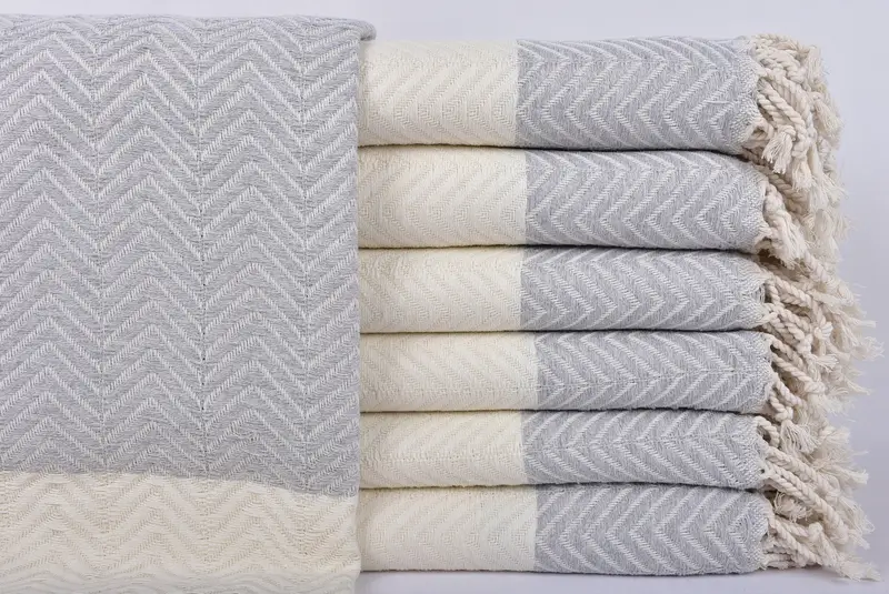 Organik havlu, spa ve plaj için organik pamuklu peshtemal, Hizmetçi Onur Hediyesi, Büyük Türk Havlu, 70x40 Pamuk Zig Zag Zag Havlu, Banyo Havlusu - 1