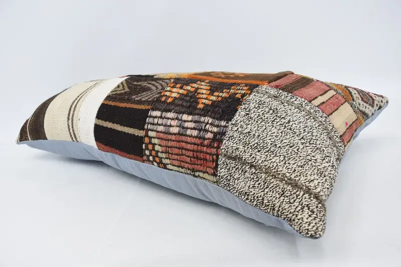 Art Deco Cushion, Pillow for Couch, 16x36 Brown Cushion Cover, Colorful Pillow, Kilim Cushion Sham, Pillow Cover, Gift Pillow, Knitted Cushion Cover - 5