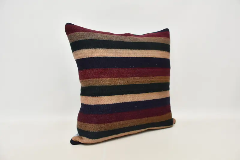 Boho Pillow Sham Cover, Handmade Kilim Cushion, Sofa Cushion Case, 24x24 Blue Pillow, Pillow Cover, Vintage Kilim Pillow Pillow Cover, Gift Pillow - 3