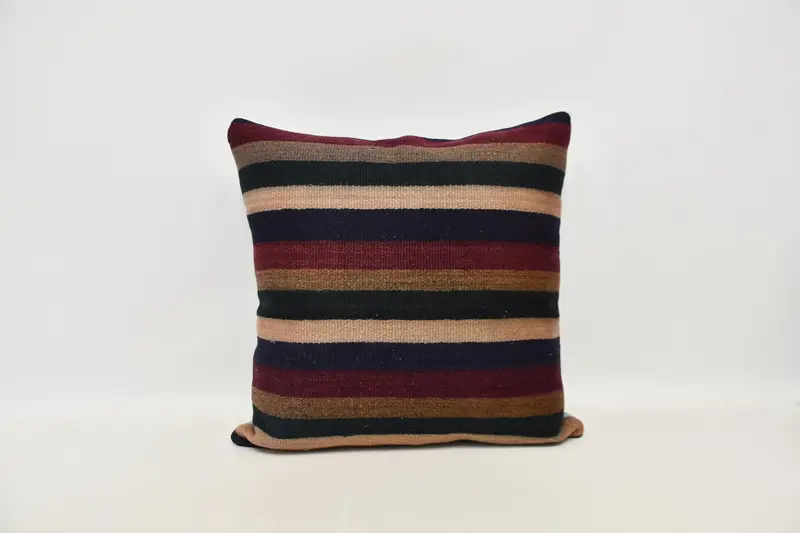 Boho Pillow Sham Cover, Handmade Kilim Cushion, Sofa Cushion Case, 24x24 Blue Pillow, Pillow Cover, Vintage Kilim Pillow Pillow Cover, Gift Pillow - 1