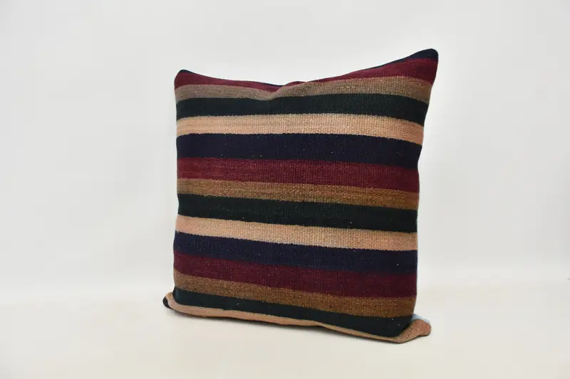Boho Pillow Sham Cover, Handmade Kilim Cushion, Sofa Cushion Case, 24x24 Blue Pillow, Pillow Cover, Vintage Kilim Pillow Pillow Cover, Gift Pillow - 4