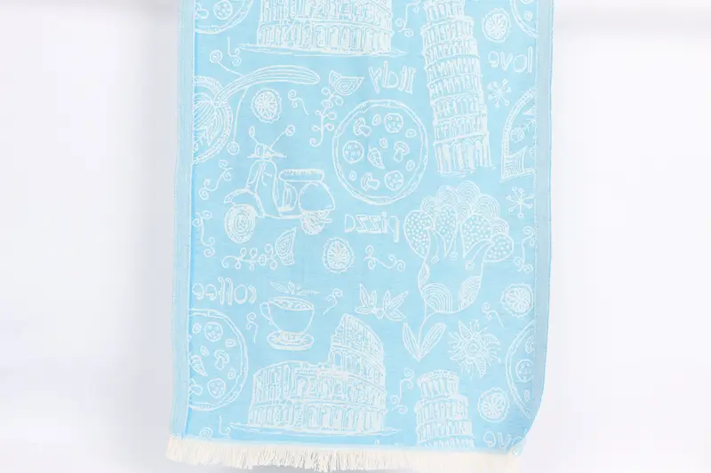 Wedding Favors, 28x20 Cotton Italian Symbols Design Towel, Summer Towel, Personalized Dish Towel, Bachelorette Favor, Monogram Hand Towel, Spa Towel - 1