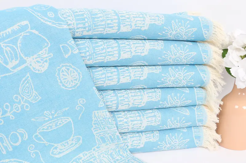 Wedding Favors, 28x20 Cotton Italian Symbols Design Towel, Summer Towel, Personalized Dish Towel, Bachelorette Favor, Monogram Hand Towel, Spa Towel - 2