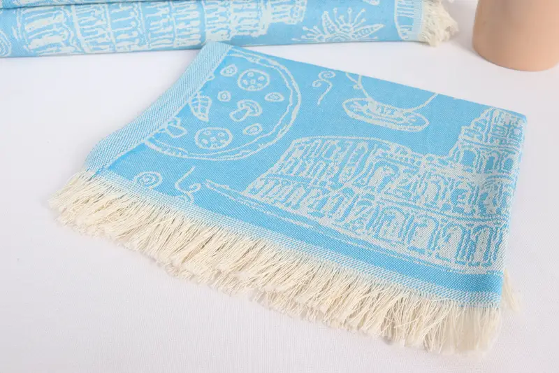 Wedding Favors, 28x20 Cotton Italian Symbols Design Towel, Summer Towel, Personalized Dish Towel, Bachelorette Favor, Monogram Hand Towel, Spa Towel - 6
