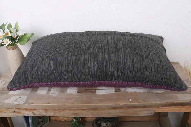 Sofa Bolster Pillow Case, 12x24 Purple Cushion, Indoor Pillow Case, Pillow Cover, Turkish Pillow, Gift Pillow, Interior Designer Pillow - 7
