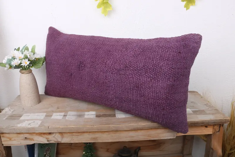 Sofa Bolster Pillow Case, 12x24 Purple Cushion, Indoor Pillow Case, Pillow Cover, Turkish Pillow, Gift Pillow, Interior Designer Pillow - 4