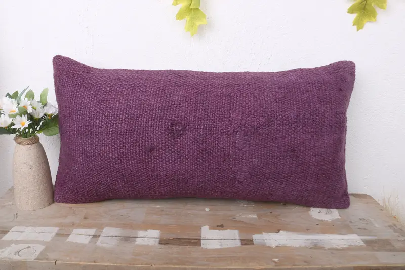 Sofa Bolster Pillow Case, 12x24 Purple Cushion, Indoor Pillow Case, Pillow Cover, Turkish Pillow, Gift Pillow, Interior Designer Pillow - 2