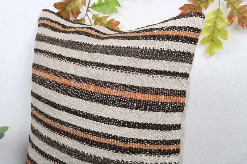 Boho Pillow, Pillow Case, Ethnical Kilim Rug Pillow, 20x20 Beige Pillow, Tapestry Cushion Case, Vintage Kilim Throw Pillow, Handmade Cushion Case - 5