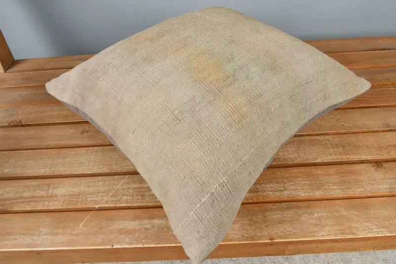 Kilim Pillow Cover, Pillow Sham, 16x16 Beige Cushion Case, Handmade Kilim Cushion, Retro Throw Pillow Sham, Ethnical Kilim Rug Pillow - 2