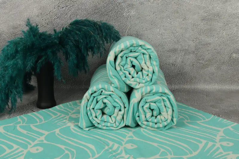 Boho Throw Blankets, Bachelorette Party Favors, Best Friend Wedding Gift, Best Friend Gift, Bachelorette Gifts, 70x60 Cotton Fish Design Towel - 7