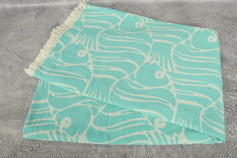 Boho Throw Blankets, Bachelorette Party Favors, Best Friend Wedding Gift, Best Friend Gift, Bachelorette Gifts, 70x60 Cotton Fish Design Towel - 6