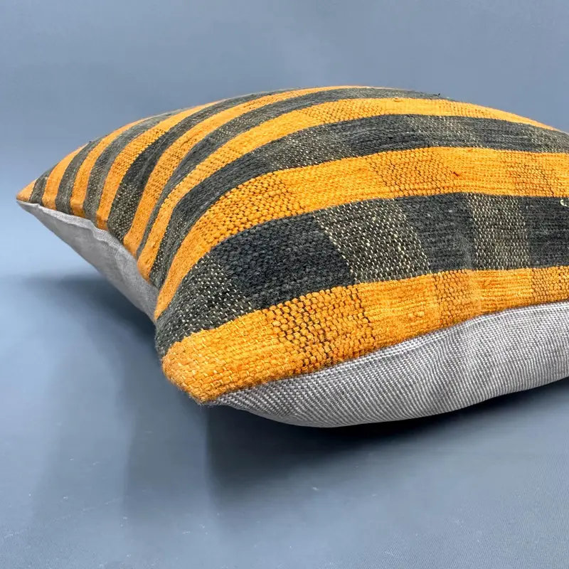 Cushion, Ethnic Cushion Cover, 18x18 Orange Cushion, Vintage Kilim Pillow, Turkish Pillow, Wholesale Pillow, Vintage Kilim Throw Pillow - 6