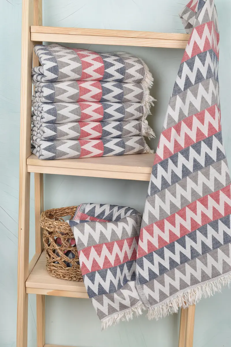 Wedding Gift Ideas, 70x40 Cotton Zigzag Design Towel, Bridesmaid Gift, Personalized Towel Gift, Personalized Bridesmaid Gift, Sand-free towel - 3