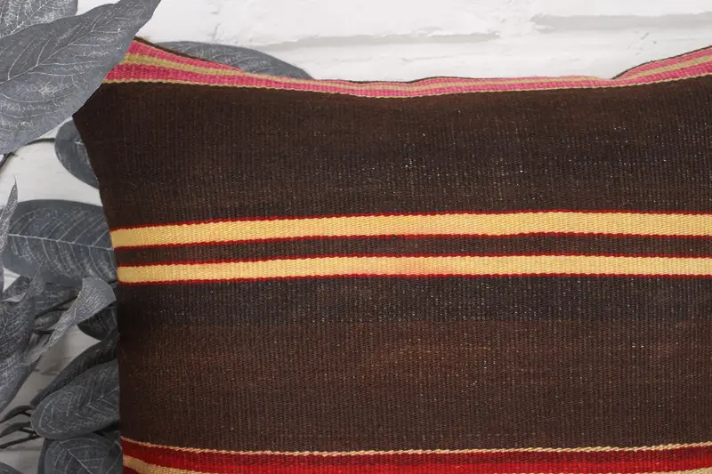 Custom Pillow, Kilim Cushion Sham, Throw Kilim Pillow, Yoga Cushion, Kilim Pillow, Pillow Case, 18x18 Brown Pillow Sham - 2