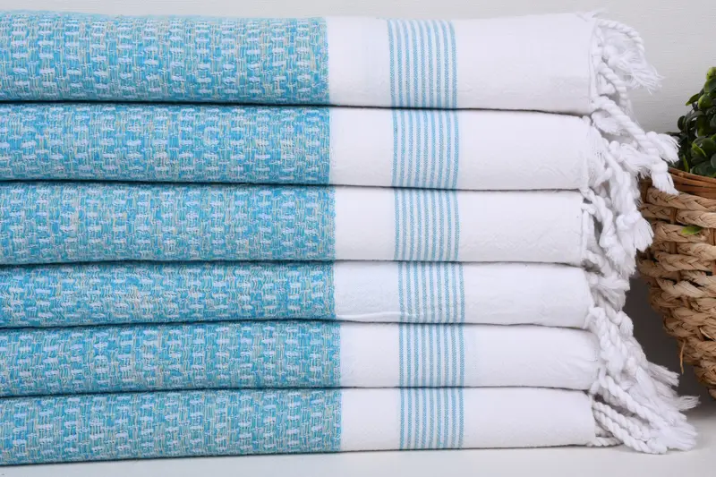 Bridesmaid Gift, Luxury Turkish peshtemal beach towel, Gift For Boyfriend, Absorbent towel, Large Turkish Towel, 70x32 Cotton Striped Towel - 2
