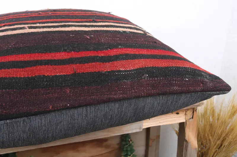 24x24 Brown Pillow Cover, Pastel Cushion Case, Cushion Case, Decorative Cushion Case, Antique Pillows, Ethnical Kilim Rug Pillow, Boho Pillow - 6
