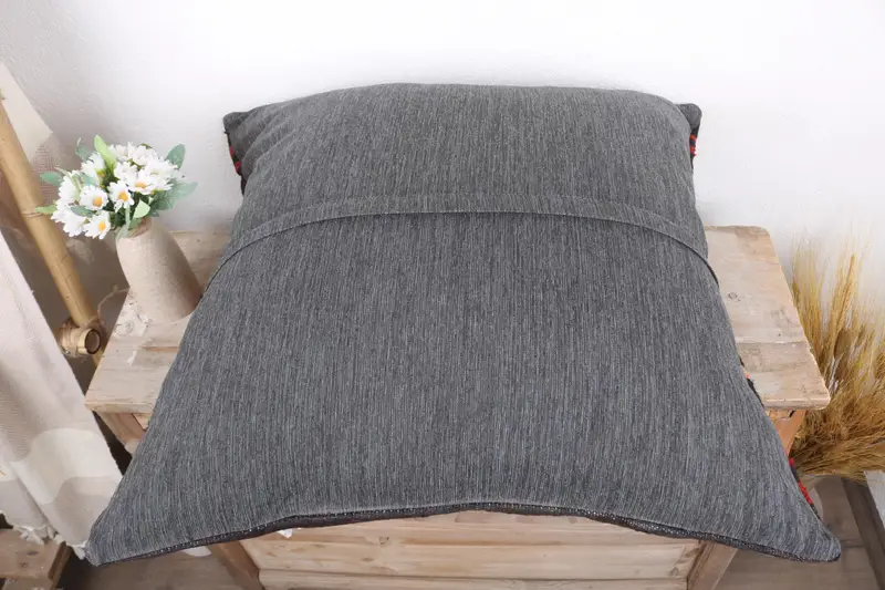 24x24 Brown Pillow Cover, Pastel Cushion Case, Cushion Case, Decorative Cushion Case, Antique Pillows, Ethnical Kilim Rug Pillow, Boho Pillow - 7